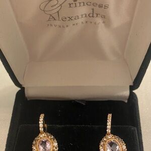 Elegant 14 Gold and and diamonds Earrings princess, Alexandra limit edition